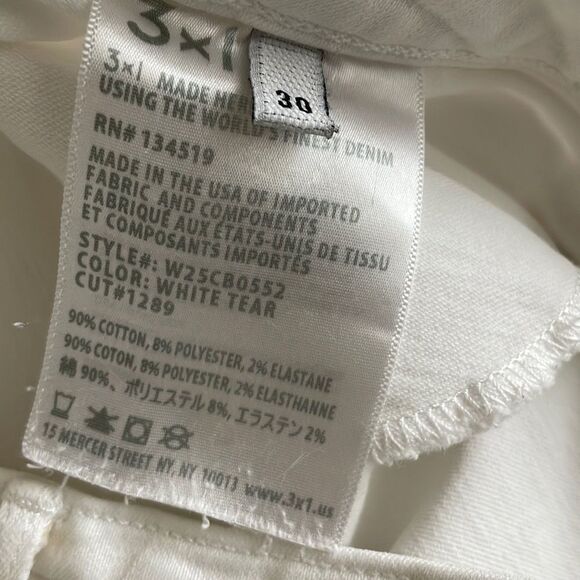 3x1 Womens Size 30 White Crop Flare Jeans - Picture 7 of 7